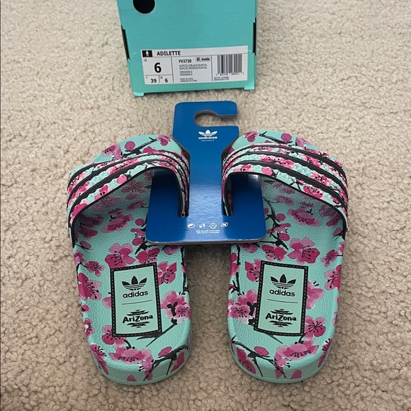Adidas X Arizona Iced Tea Slides Sandals Adilette US 6, 37, RARE - Picture 1 of 2